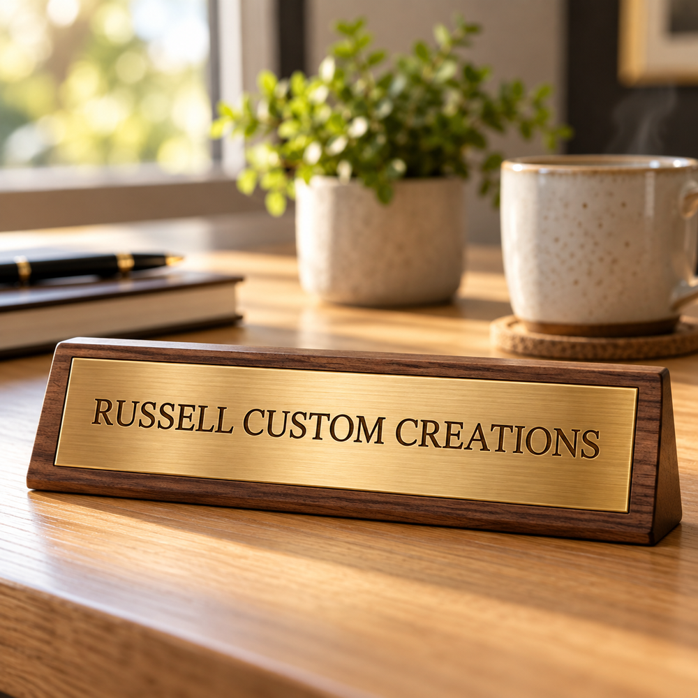 Illustrative engraving service photograph for Russell Custom Creations